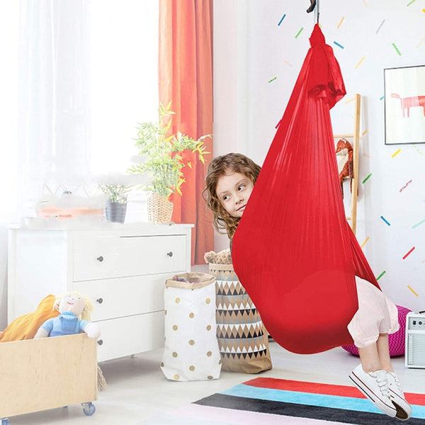 Kids Elastic Hammock Indoor Outdoor Swing, Size:, 1x2.8m (Red), 1x2.8m (Green), 1x2.8m (Dark Blue), 1x2.8m (Purple), 1x2.8m (Sky Blue), 1x2.8m (Silver Gray), 1x2.8m (Black), 1.5x2.8m (Red), 1.5x2.8m (Green), 1.5x2.8m (Dark Blue), 1.5x2.8m (Purple)�����...