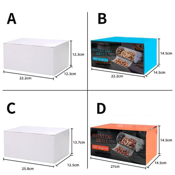 Stainless Steel Roasting Cage Oven Peanut Chestnut Cage, A Type 12 x18cm, B Type 14 x18cm, C Type 12 x 23cm, D Type 14 x 23cm