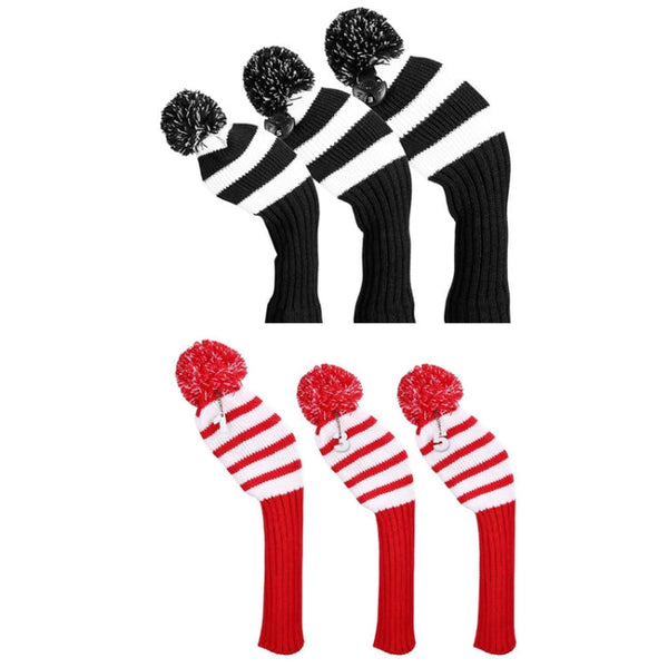 3 PCS/Set Golf Wooden Club Knitted Cover