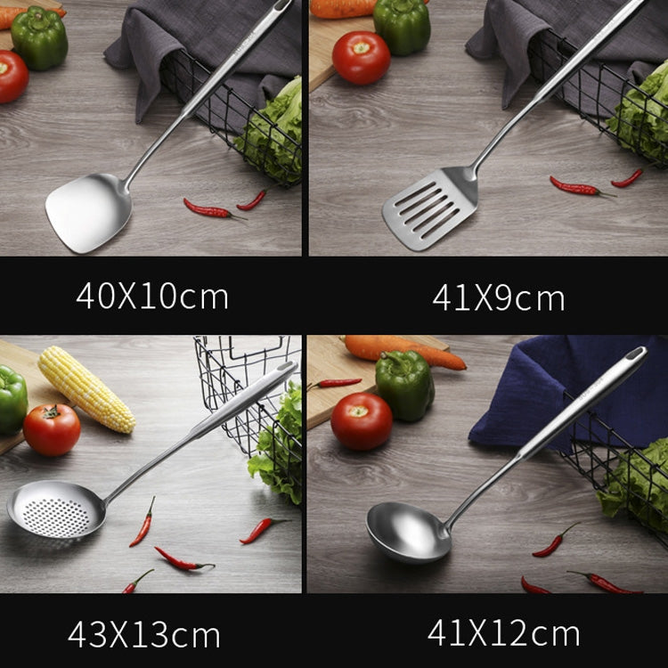 304 Stainless Steel Kitchen Equipment Thickened Hollow Handle Cooking Tool, Style:, Spatula, Soup Spoon, Slotted Spoon, Slotted Shovel