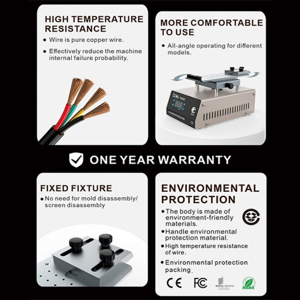 BAKU BA949C Heated 360-degree Rotating Fast LCD Screen Splitter