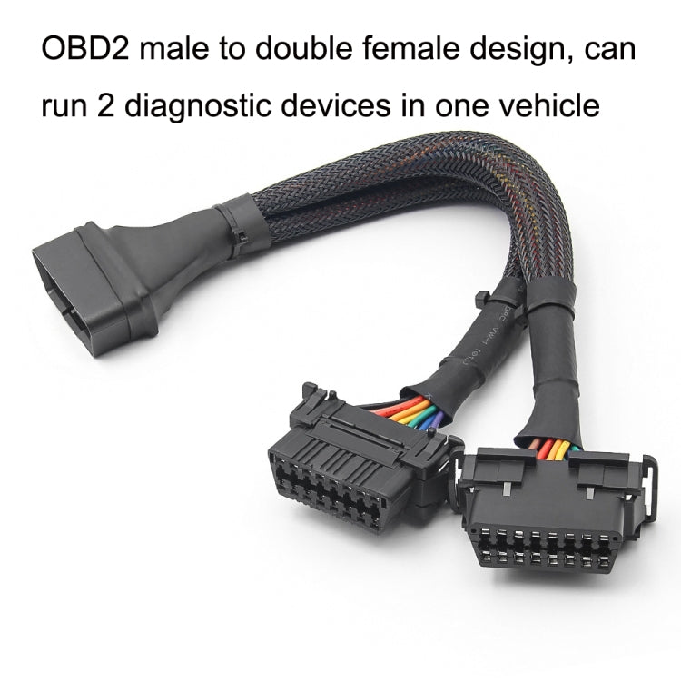 2 In 1 16PIN Car OBD Elbow Extension Cable Converted Cable, 2 In 1 16PIN