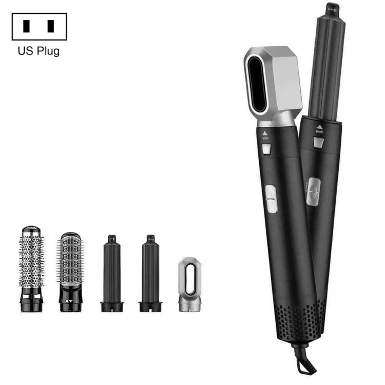 5-in-1 Hot-air Comb Automatic Straightening Dual-purpose Hair Dryer, Silver+Rose Red(EU Plug), Silver+Rose Red(US Plug), Silver+Rose Red(UK Plug), Black(EU Plug), Black(US Plug)