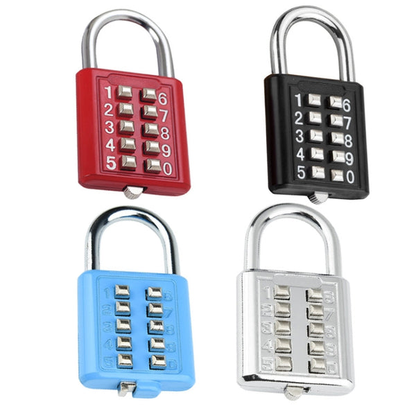 2 PCS 10-Bit Button Password Lock Cabinet Door Tool Box Button Padlock