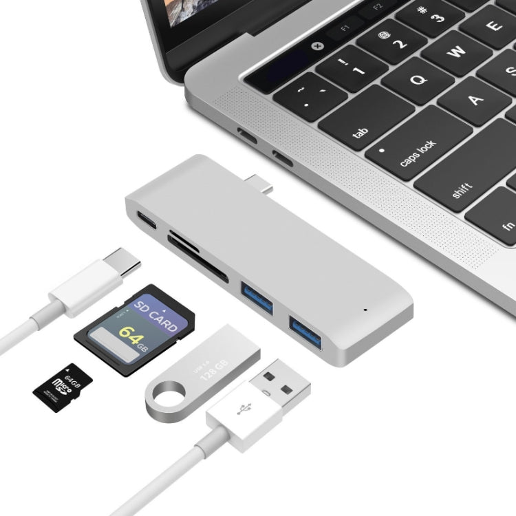 USB-C To HDMI Splitter Docking Station Card Reader, Specification：, 5 in 1 Gray, 5 in 1 Silver, 6 in 1 Gray, 6 in 1 Silver