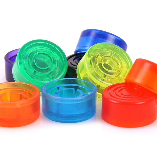 10 PCS JT1808 Electric Guitar Tuner Pedal Cap, Yellow, Red, Purple, Green, Orange, Deep Blue, Light Blue, Black