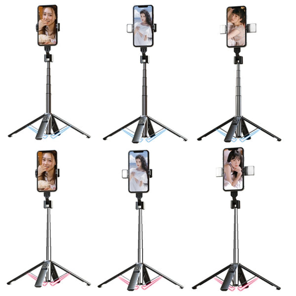 Mobile Phone Live Broadcast Bracket Bluetooth Telescopic Selfie Tripod, High:, 102CM (Aluminum Alloy), 104CM (Aluminum Alloy + Single Fill Light), 104CM (Aluminum Alloy + Dual Fill Lights), 100CM (Stainless Steel)                                       ...
