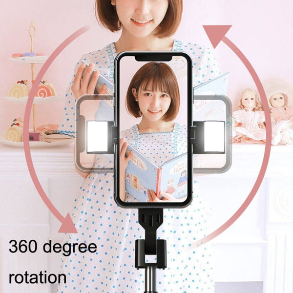 Mobile Phone Live Broadcast Bracket Bluetooth Telescopic Selfie Tripod, High:, 102CM (Aluminum Alloy), 104CM (Aluminum Alloy + Single Fill Light), 104CM (Aluminum Alloy + Dual Fill Lights), 100CM (Stainless Steel)                                       ...