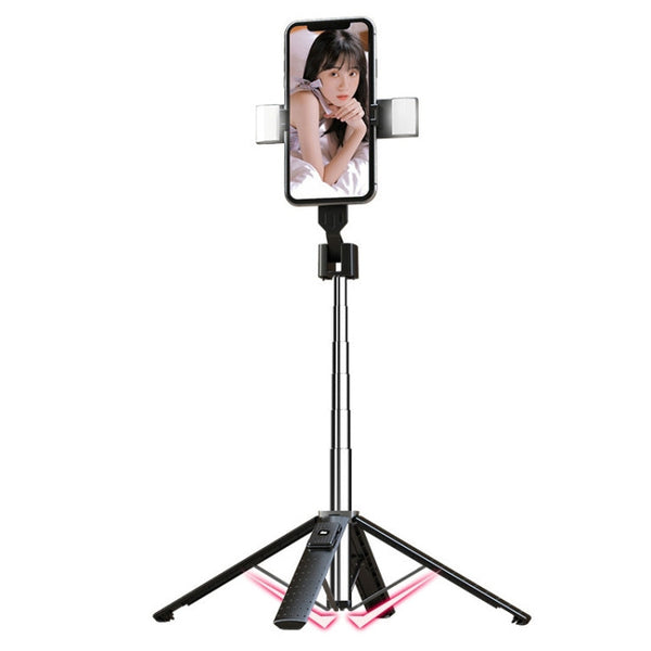 Mobile Phone Live Broadcast Bracket Bluetooth Telescopic Selfie Tripod, High:, 102CM (Aluminum Alloy), 104CM (Aluminum Alloy + Single Fill Light), 104CM (Aluminum Alloy + Dual Fill Lights), 100CM (Stainless Steel)                                       ...