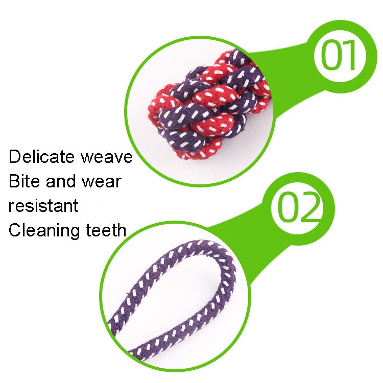 3 PCS Pet Hand-pulled Chewing Toy Dog Molar Cotton Rope, Color Random Delivery