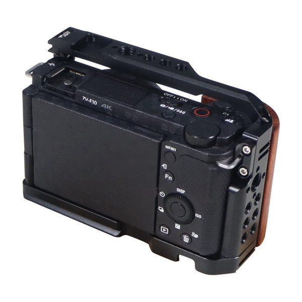 Alloy Rabbit Cage With Wooden Handle for Sony ZV-E10 Camera