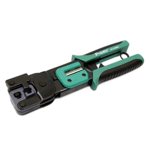 ProsKit Dual-purpose 6/8P Iron Handle Network Ratchet Crimping Plier, CP-376ER