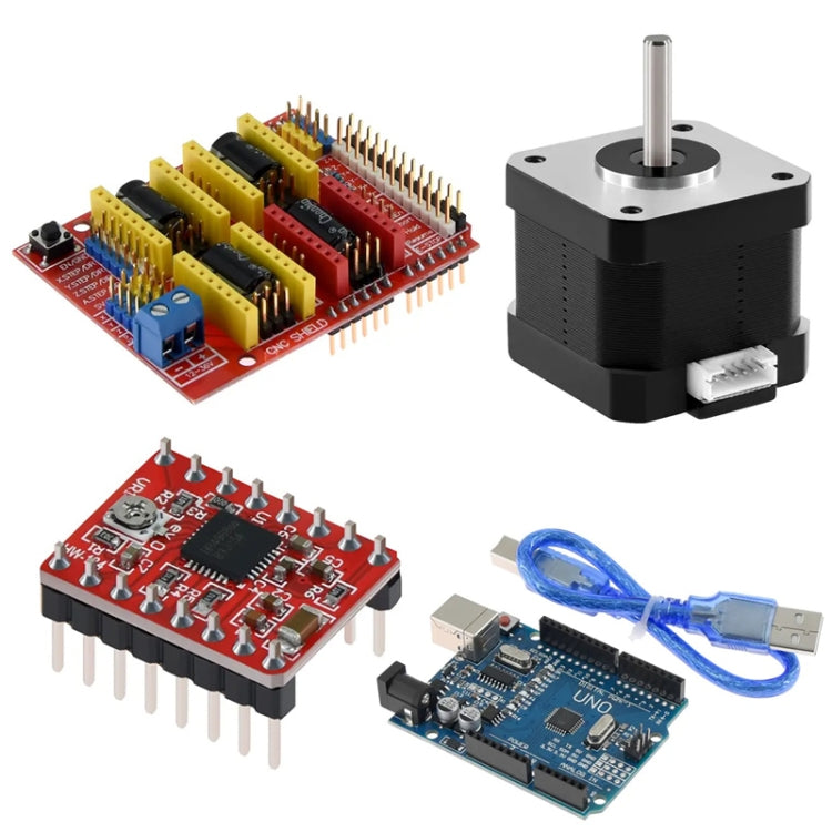 3D Printer Accessories CNC V3 + UNO R3 Improved Version + A4988 Driver + Step Motor, Kit