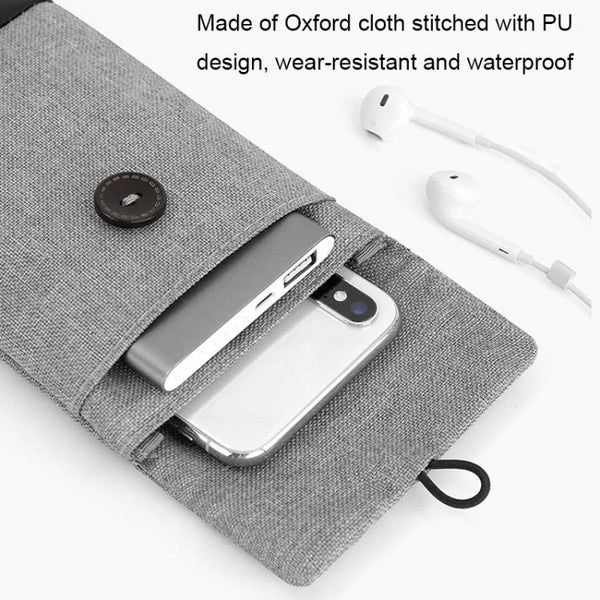 Baona Waterproof Data Cable Protective Bag, Spec:, Small (Gray), Small (Black), Large (Gray), Large (Black), Hidden Buckle Small (Gray), Hidden Buckle Small (Black), Hidden Buckle large (Gray), Hidden Buckle Large (Black)