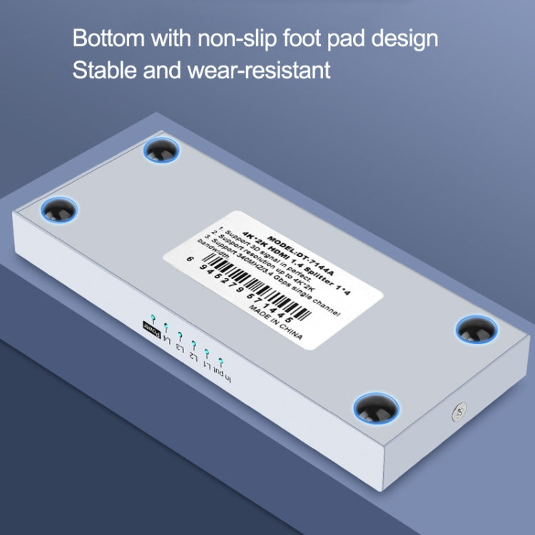 DTECH DT-7144A HDMI 2.0 1 In 4 Out 4K X 2K HD Video Splitter, CN Plug, DT-7144A