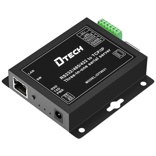 DTECH IOT9031 RS232/485/422 To TCP 3 In 1 Serial Server, CN Plug, IOT9031 RS232/485/422 To TCP