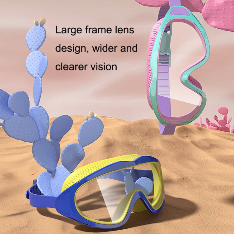 Anti-fog Children Swimming Goggles Comfortable Large Frame Diving Glasses, Macaron, Flush Tide Blue, Pumpkin Orange, Milk White, Ice Lake Blue, Pink Blue, Electroplating Lake Blue, Electroplating Milk White, Electroplating Milk Pink