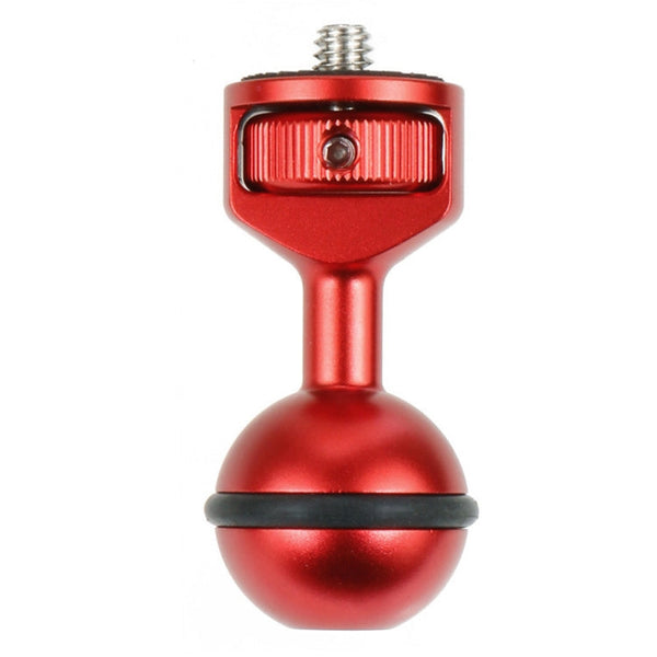 2.5cm Ball Head Clip for Action Camera Underwater Video Camera Light Diving Joint, Red, Black, Titanium