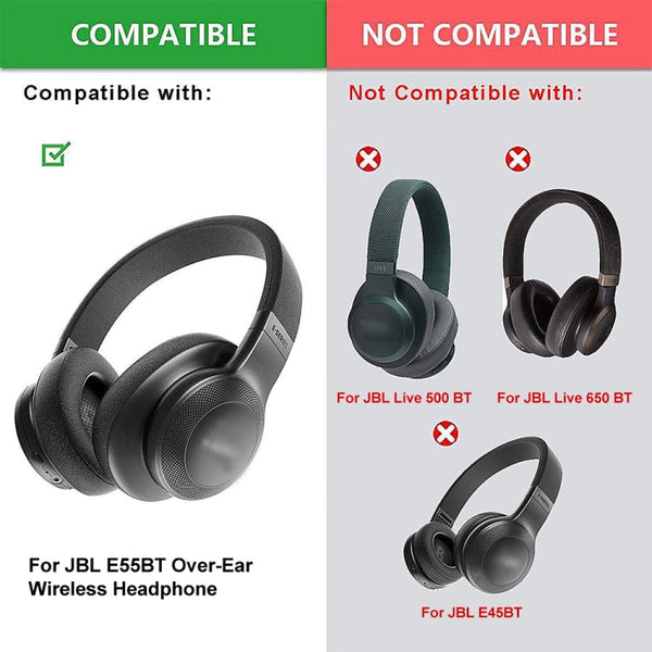 2pcs Headphone Cover Foam Cover for JBL E55BT, Color: Without LR