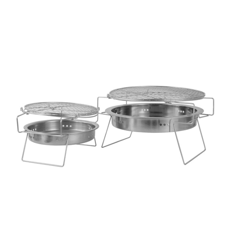 RG_011 Outdoor Round Folding Stainless Steel Barbecue Grill, Size:, 22 x 14cm, 30 x 19.5cm