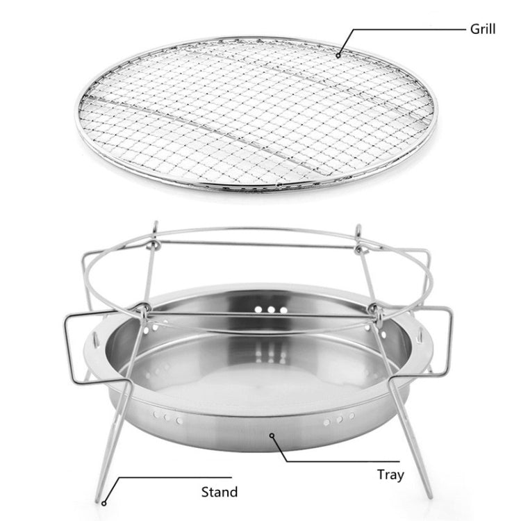 RG_011 Outdoor Round Folding Stainless Steel Barbecue Grill, Size:, 22 x 14cm, 30 x 19.5cm