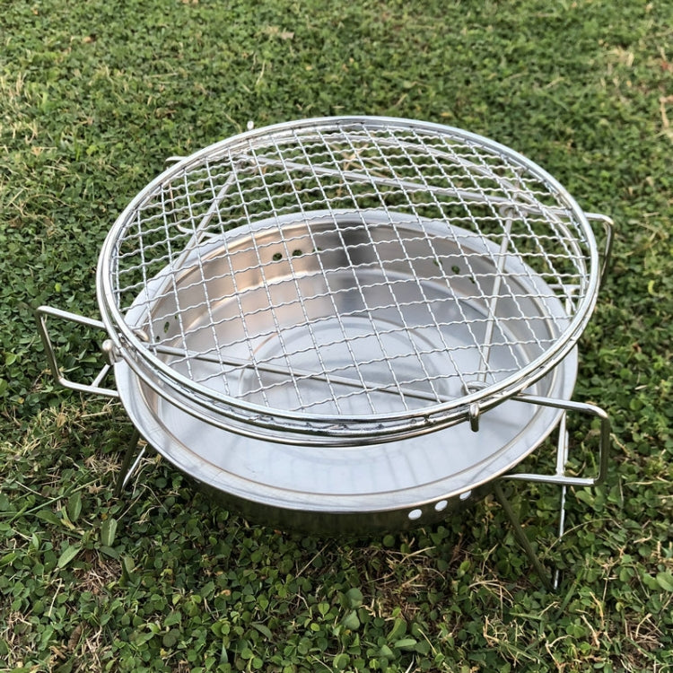 RG_011 Outdoor Round Folding Stainless Steel Barbecue Grill, Size:, 22 x 14cm, 30 x 19.5cm