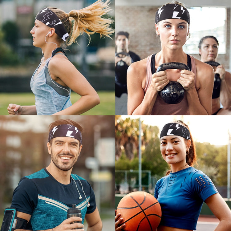 Sports Sweatband Fitness Antiperspirant Headband, Lightning Black, Classic Black, Temperament Gray, Dark Gray, Striped Gray