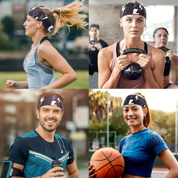 Sports Sweatband Fitness Antiperspirant Headband, Lightning Black, Classic Black, Temperament Gray, Dark Gray, Striped Gray