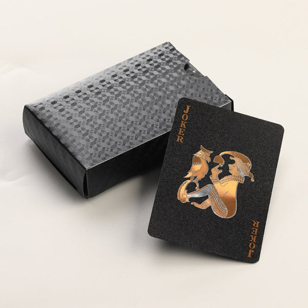 2 PCS Card Game Bronzing Waterproof Playing Cards, 2 PCS Bronzing Waterproof Poker