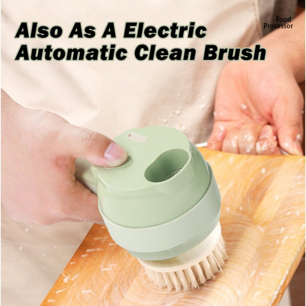 4 In 1 Handheld Electric Vegetable Cutter Set Garlic Mud Masher Garlic Chopper, Garlic Chopper