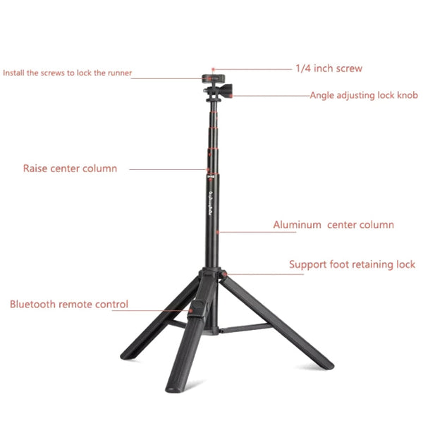 Aluminum Alloy Floor Phone Stand Live Bluetooth Phone Selfie Stick
