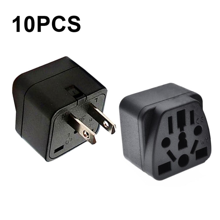 10 PCS WY-6 10A 250V Porous US Conversion Plug, WY-6 Black