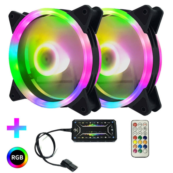 Computer CPU RGB luminous Radiator, 1 Fan+Remote Control, 2 Fans+Remote Control, 3 Fans+Remote Control, 4 Fans+Remote Control, 5 Fans+Remote Control, 6 Fans+Remote Control, 7 Fans+Remote Control, 8 Fans+Remote Control