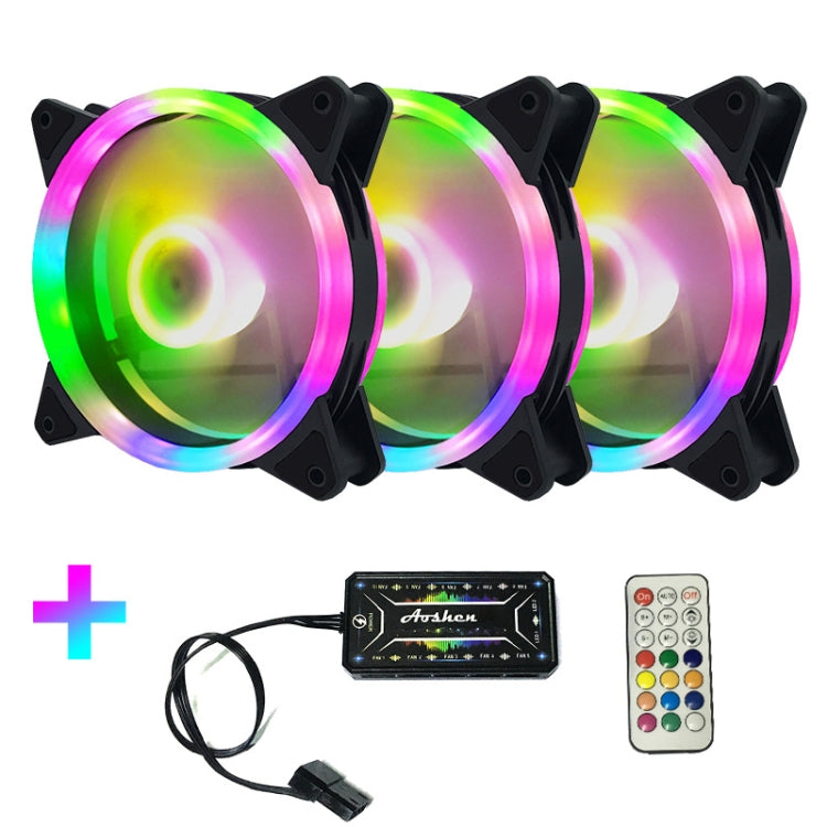 Computer CPU RGB luminous Radiator, 1 Fan+Remote Control, 2 Fans+Remote Control, 3 Fans+Remote Control, 4 Fans+Remote Control, 5 Fans+Remote Control, 6 Fans+Remote Control, 7 Fans+Remote Control, 8 Fans+Remote Control