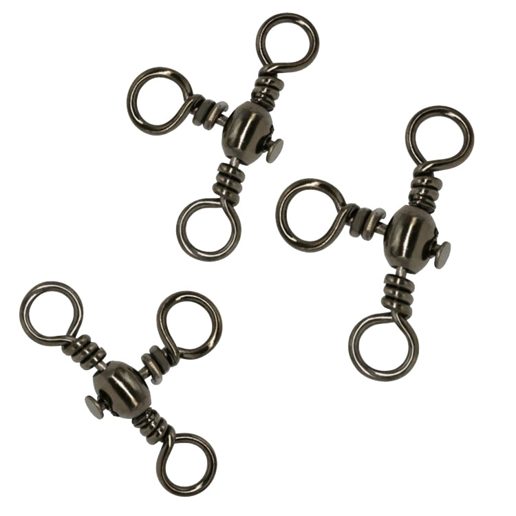 115 PCS / Box Bottle-Shaped Three-Pronged Swivel Stainless Steel Fishing Character Ring, 115 PCS / Box