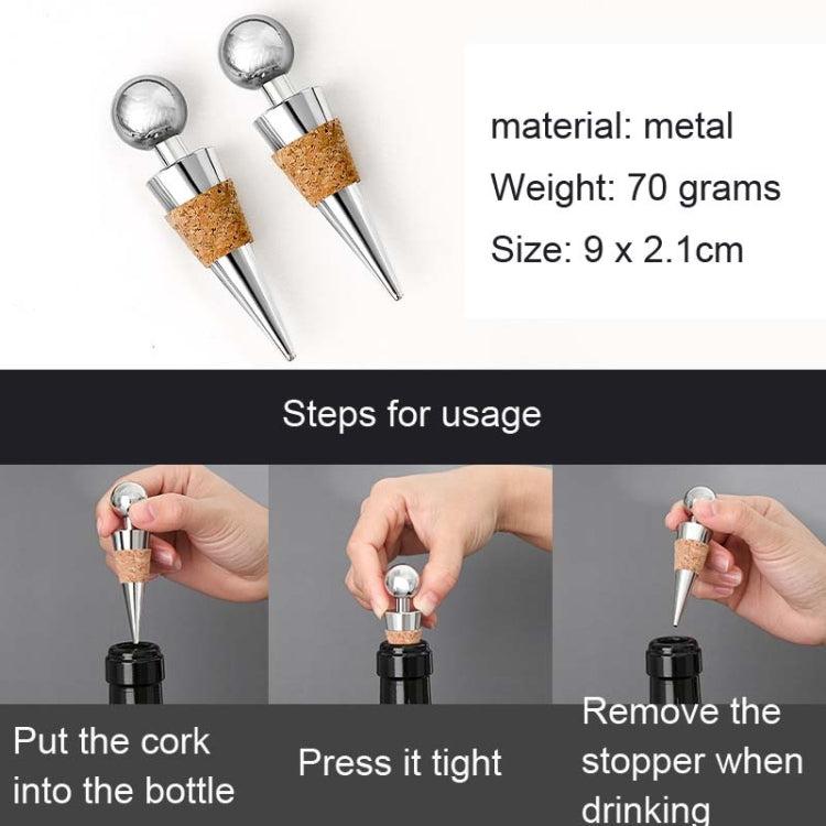 2 PCS Metal Cork Red Wine Stoppers Synthetic Wood Wine Corks, Metal Cork Wine Corks