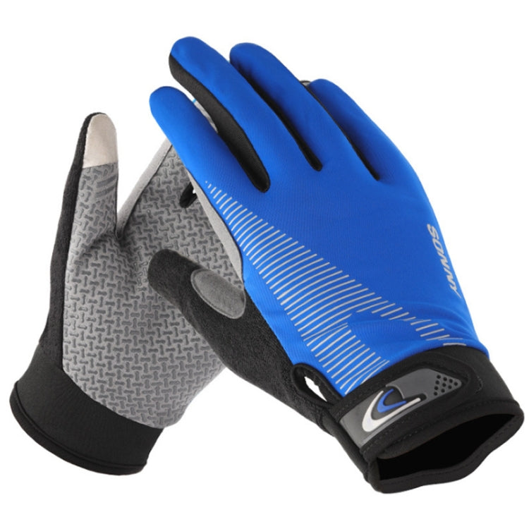 1 Pair QX0002 Sports Sunscreen Touch Screen Non-slip Wear Resistant Shock Absorbing Cycling Gloves, L