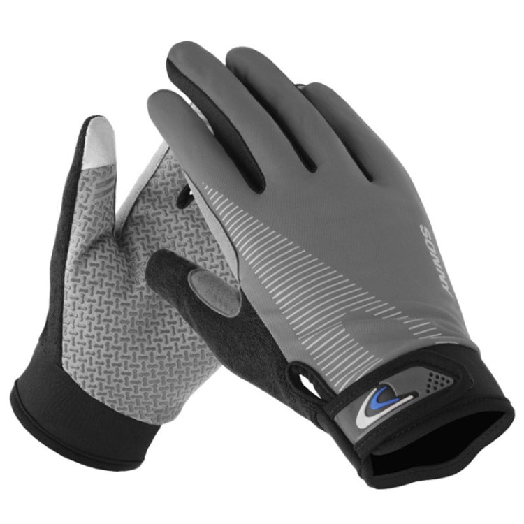 1 Pair QX0002 Sports Sunscreen Touch Screen Non-slip Wear Resistant Shock Absorbing Cycling Gloves, L