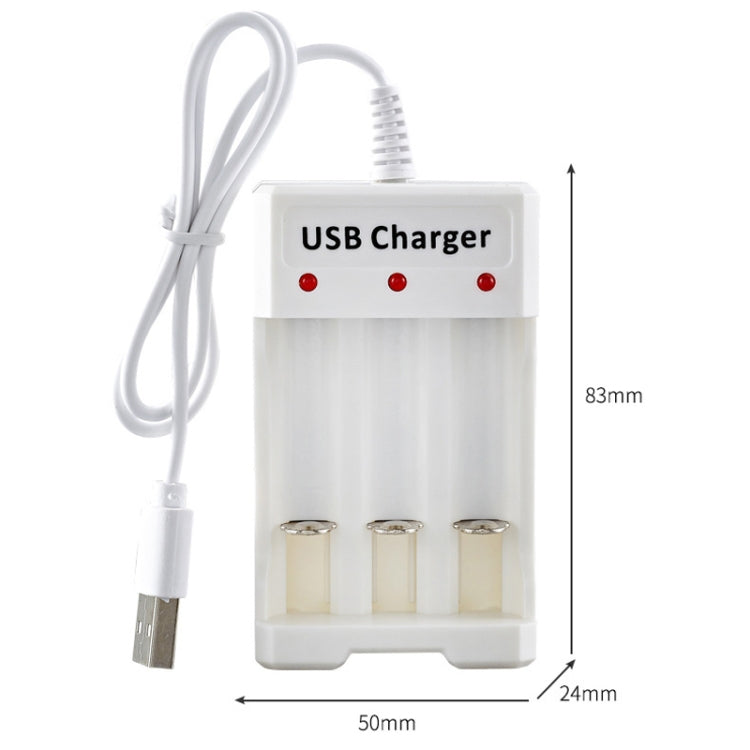 4 PCS BMAX B-03 3 Slot NiMH Battery Charger AA/AAA Battery USB Charger, 3 Slot USB(White)