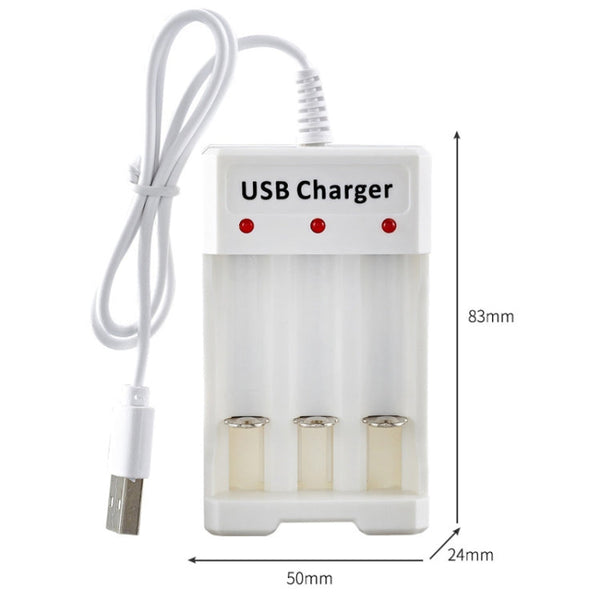 4 PCS BMAX B-03 3 Slot NiMH Battery Charger AA/AAA Battery USB Charger, 3 Slot USB(White)