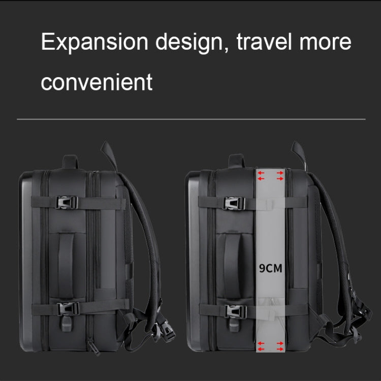 Large-capacity Waterproof Expandable Hard Shell Backpack with USB Charging Hole, 161 Light Grey, 161 Black, 161 Dark Gray, 162 Black, 162 Deep Gray, 162 Light Gray