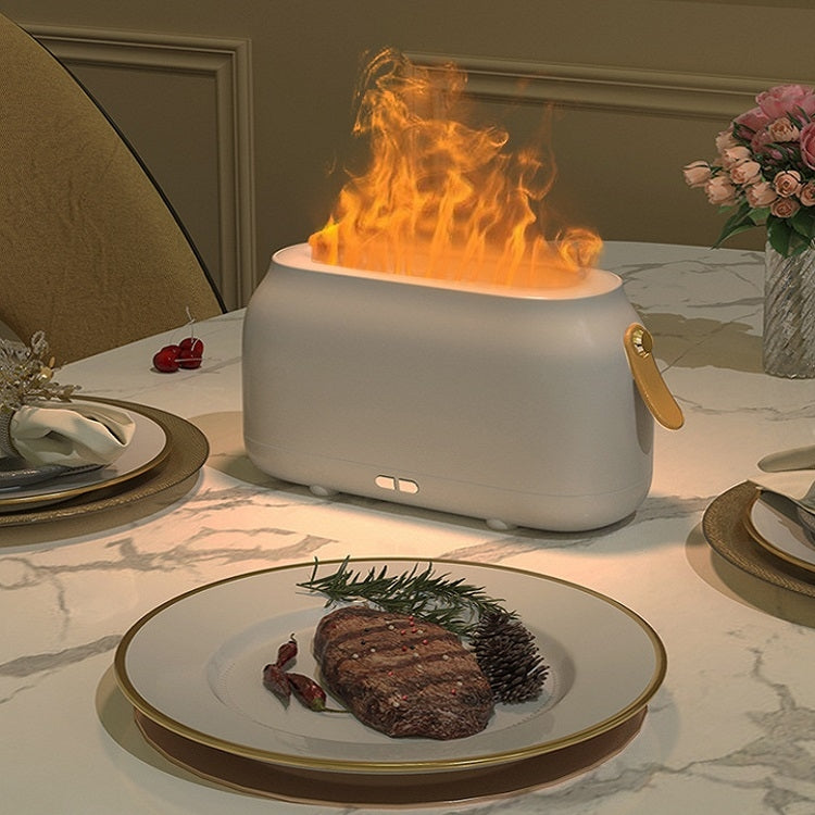 Simulation Flame Aromatherapy Humidifier Bedroom Ambient Light, White, Green, Gray, 3 Colors (RGB)