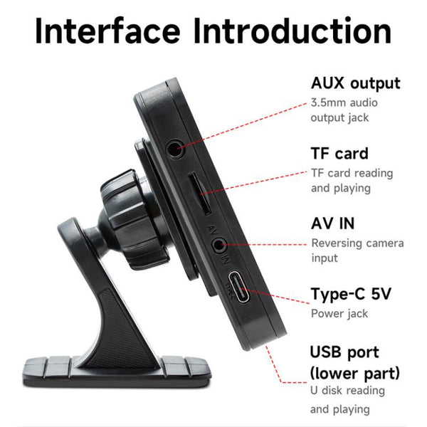 CarPlay/Android Auto Wireless Screen Projection Portable MP5