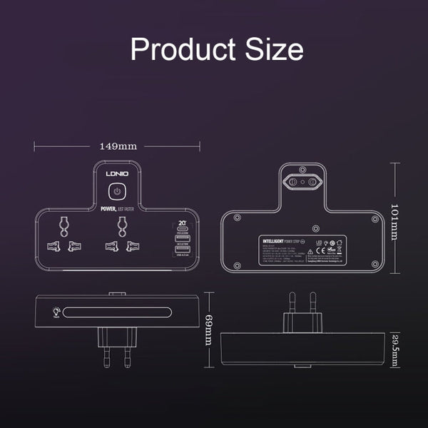 LDNIO SC2311 20W PD+QC 3.0 Multifunctional Home Fast Charging Socket with Night Light Function, Spec: