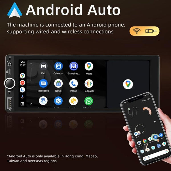 Car Radio Wireless Bluetooth Hands-Free Android Navigation