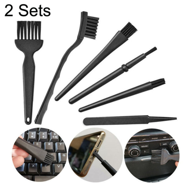 2 Sets Anti-static Brush Portable Handle Clean Keyboard Brush Kit, 5 In 1
