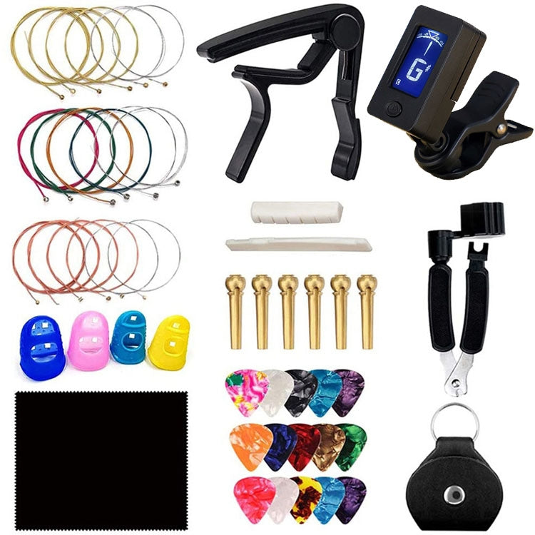 Folk Wood Bass Guitar Tuning Clip Tuner Instrument Set