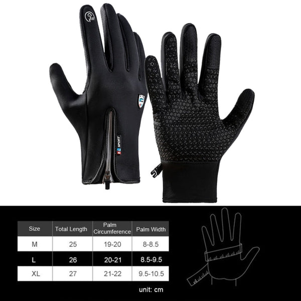 A045 Cycling Gloves Touch Screen Windproof Waterproof Sport Keep Warm Gloves, M, L, XL