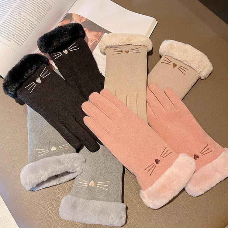 A56 Keep Warm Touch Screen Plus Velvet Thick Anti-Cold Riding Gloves, A56 Pink, A56 Gray, A56 Black