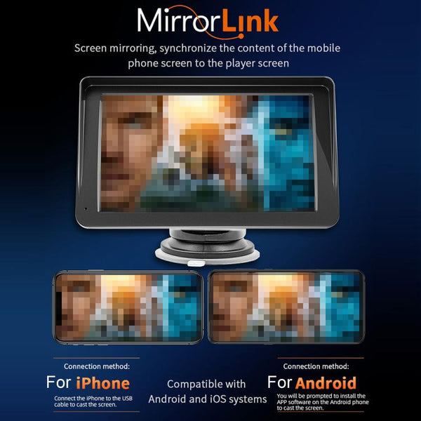 7 inch AHD Wireless CarPlay Car MP5 Player, Support Mobile Phone Interconnection